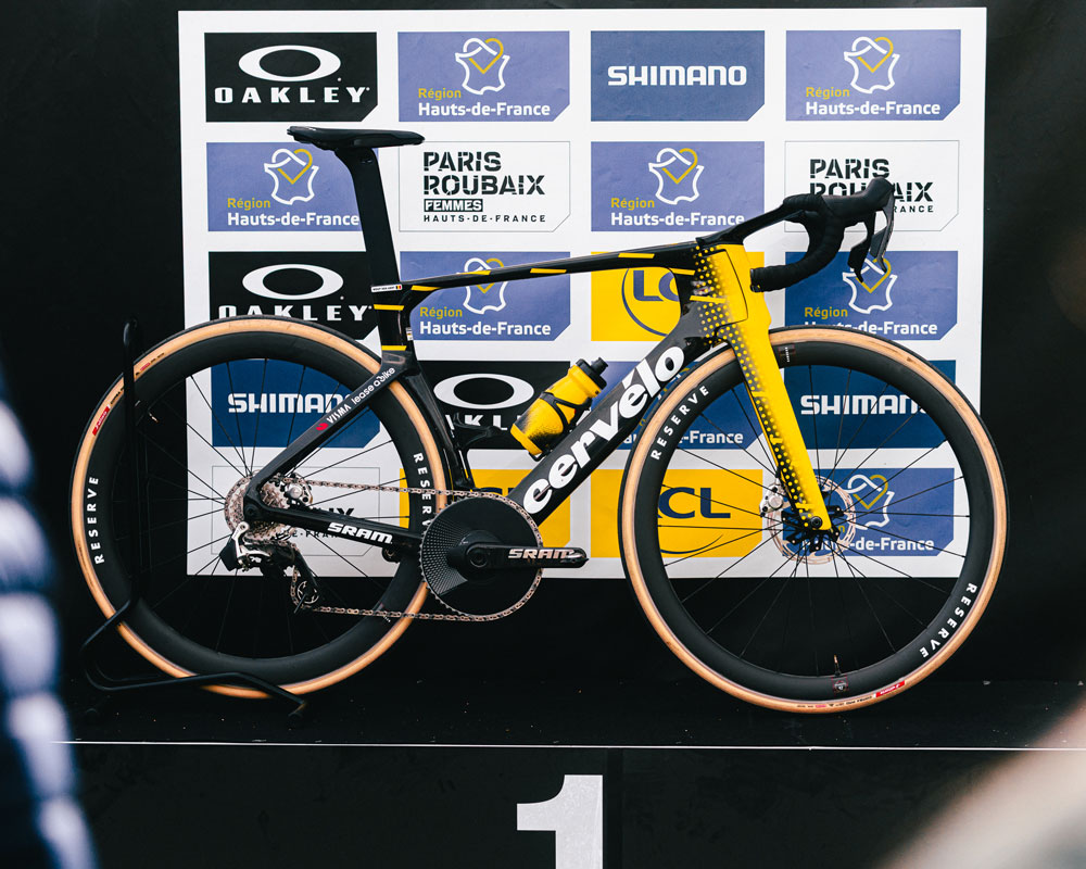 Prologo Choice saddle on Wout Van Aert's race bike at Paris–Roubaix